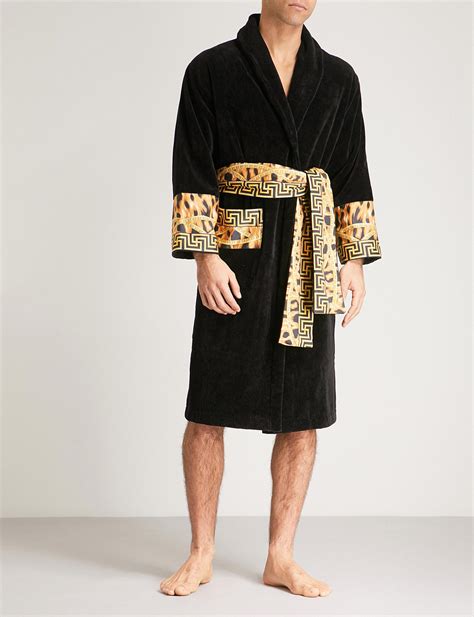 versace dressing gown black and gold|farfetch versace dressing gown.